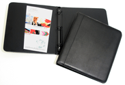 black Napa leather ring binders
