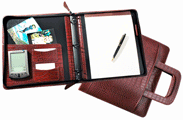 Leather Croco Grain Embossed Handle Binders